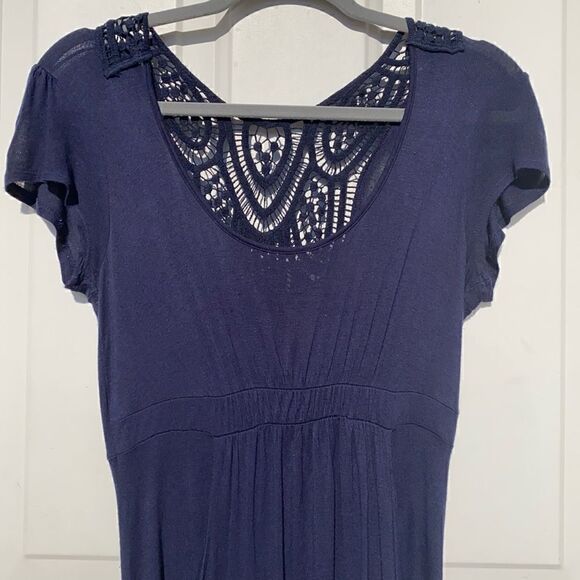 Bluheaven Navy Crochet Blue Cotton Dress - Picture 4 of 4